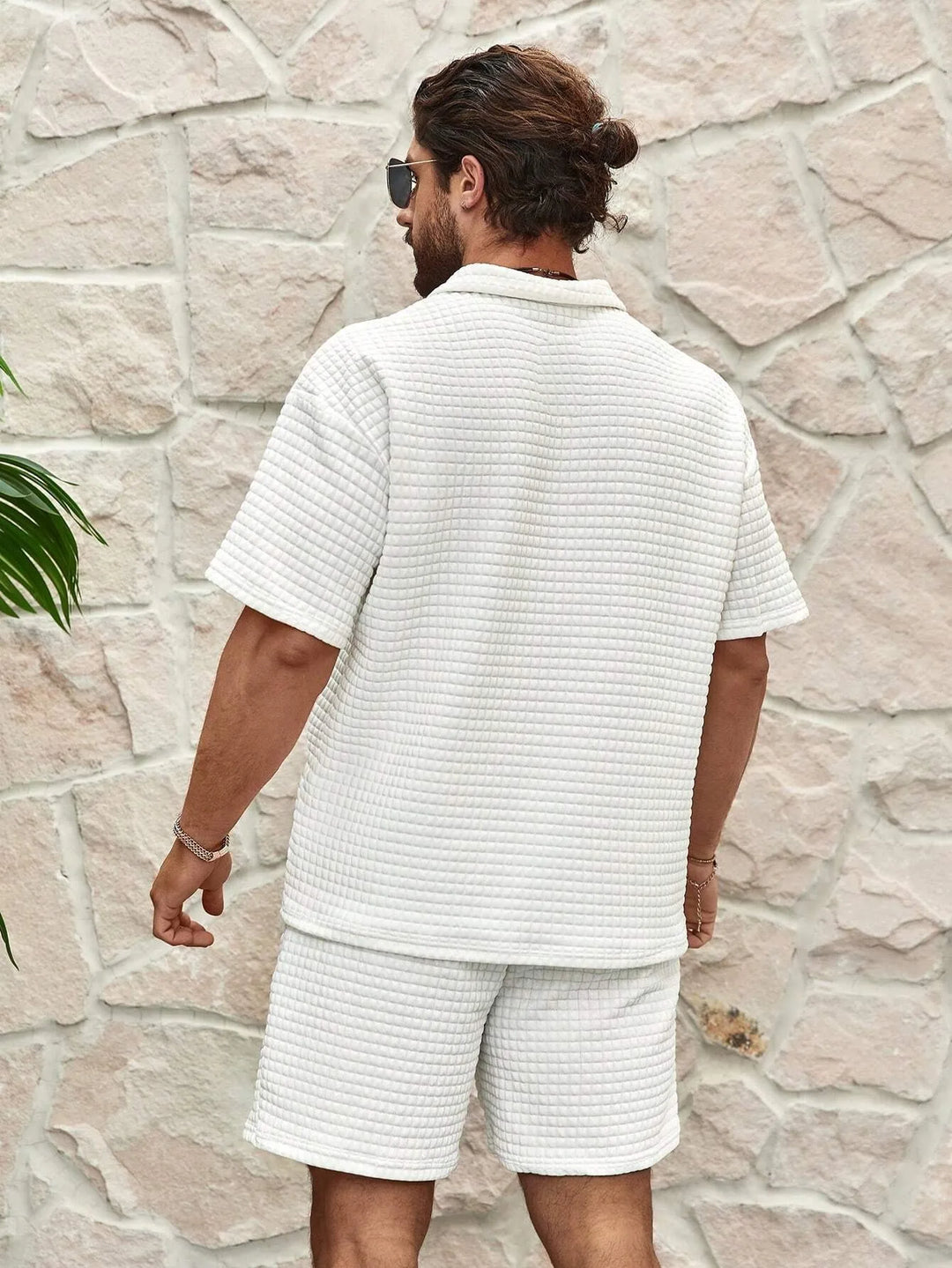 Herren Polo-Set mit Reißverschluss und Kragen & Shorts | Sommer