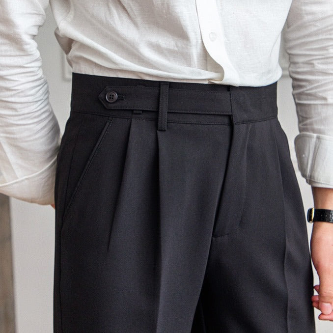 Herren Straight Fit Bundfaltenhose | Maßgeschneiderte Formelle Hose