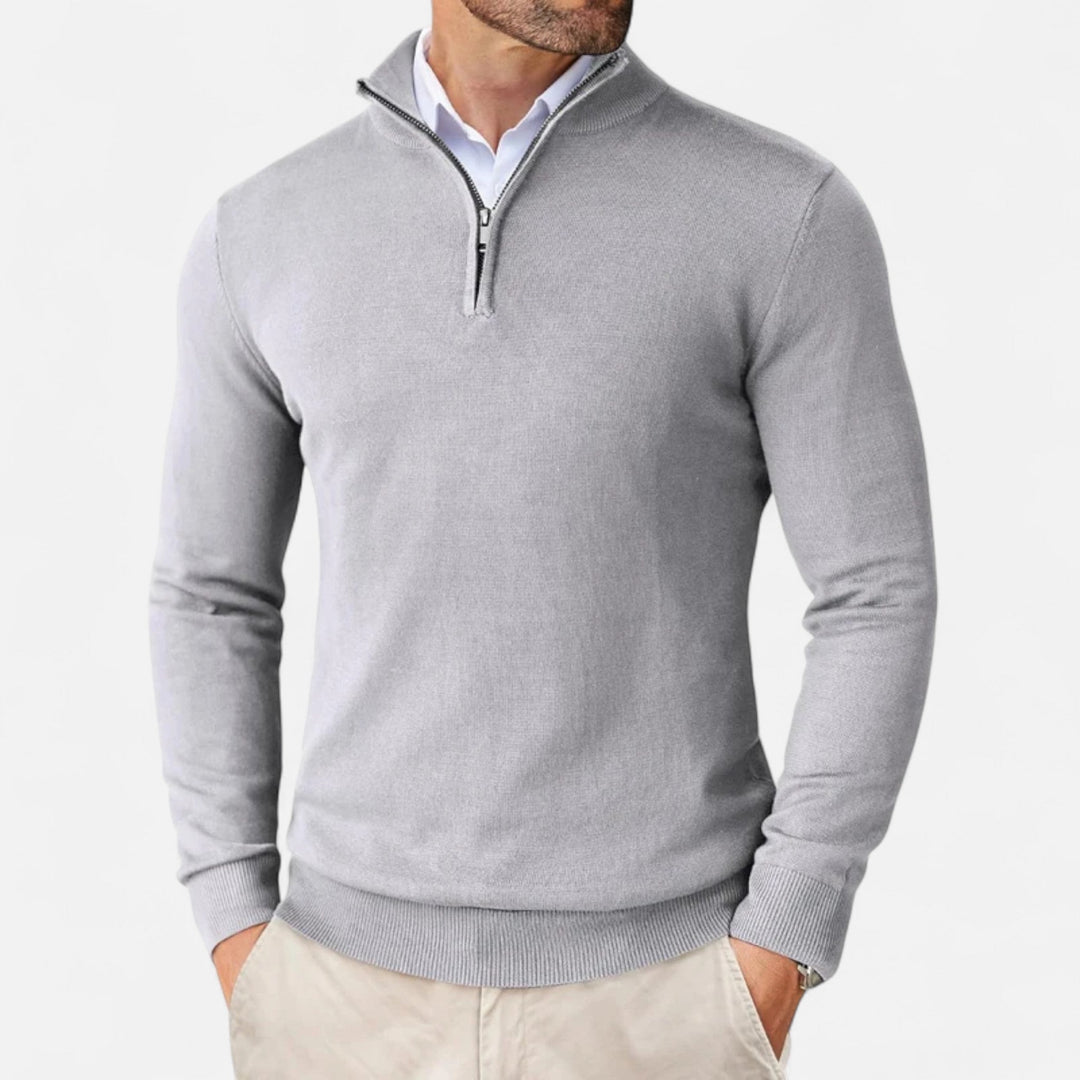 Herren Strickpullover mit Viertelreißverschluss | Lässig