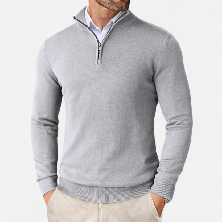 Herren Strickpullover mit Viertelreißverschluss | Lässig