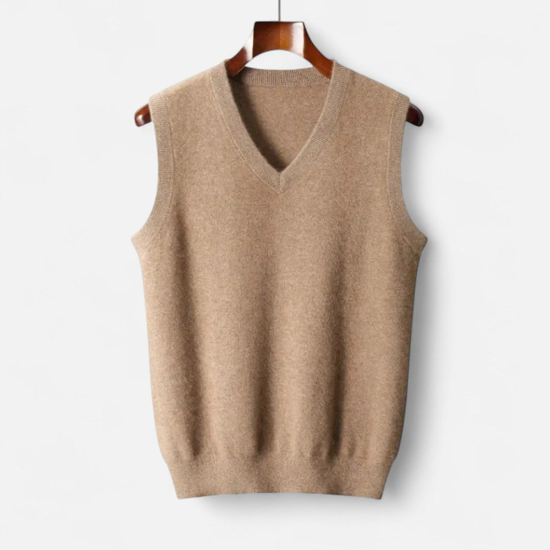 Herren V-Ausschnitt Ärmellose Strickpullover Weste | Lässig