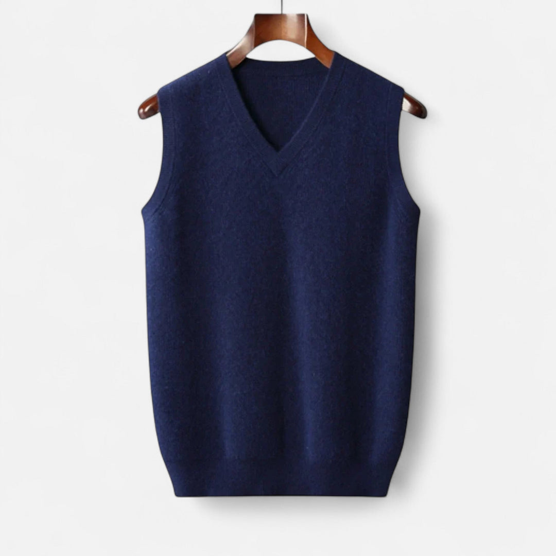 Herren V-Ausschnitt Ärmellose Strickpullover Weste | Lässig
