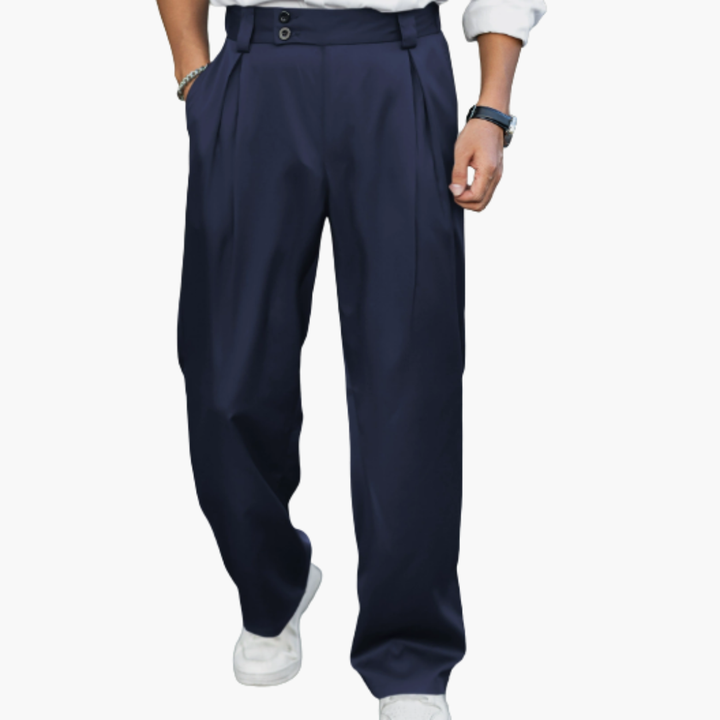 SwissFellas Herren Freizeithose mit geradem Bein und elastischem Bund, reguläre Passform