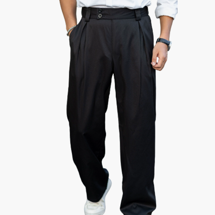 SwissFellas Herren Freizeithose mit geradem Bein und elastischem Bund, reguläre Passform