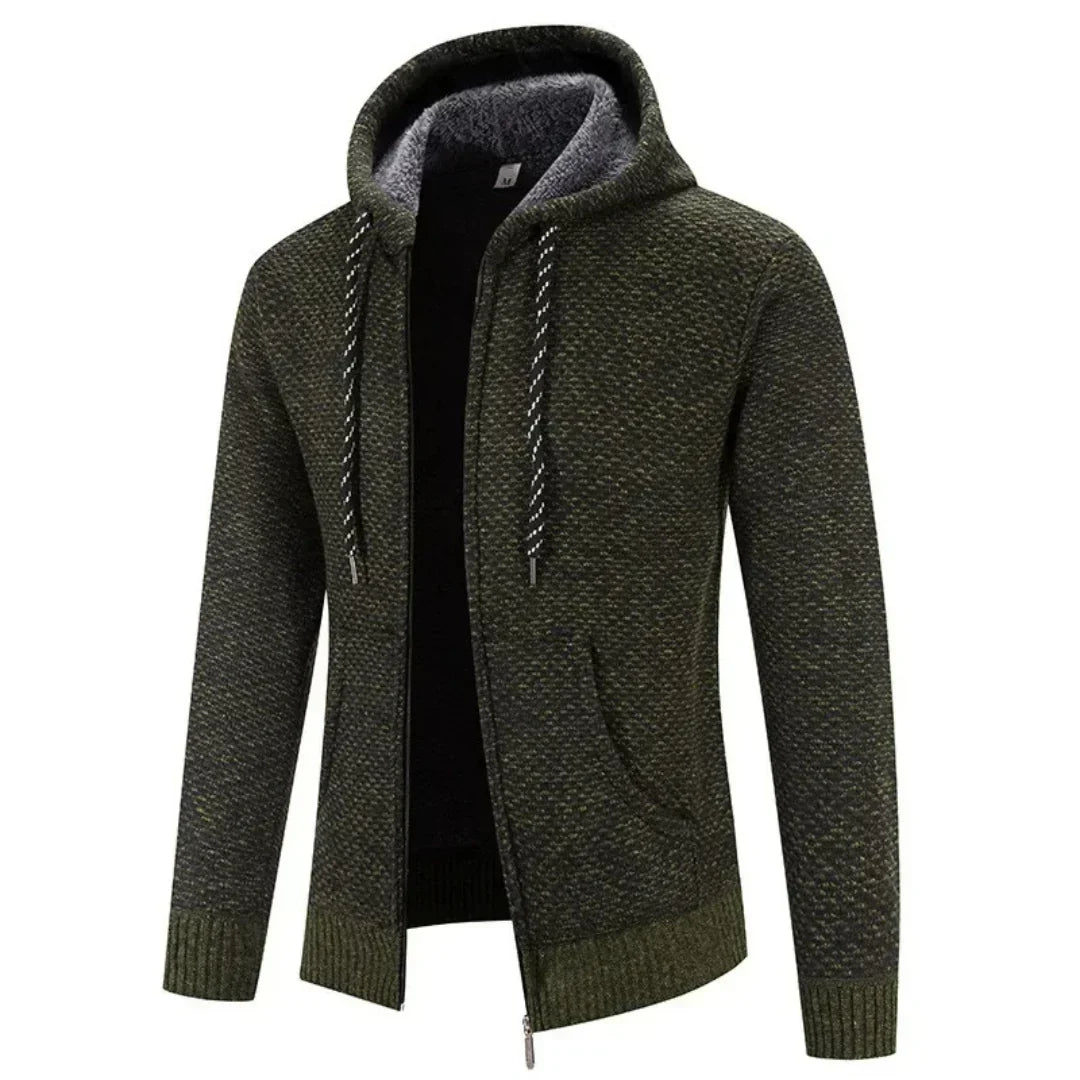 Strick-Hoodie für Herren mit Kapuze - grün