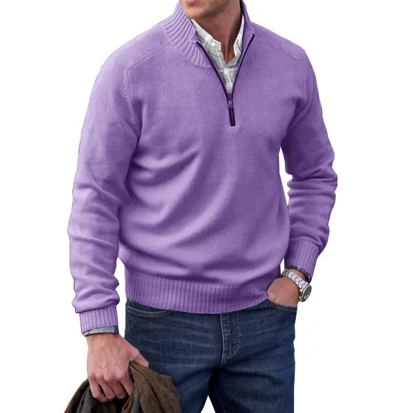 Anton | Herren Kaschmir Pullover mit Reißverschluss