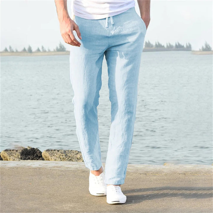 Theo | Leichte Herren Leinenhose mit Kordelzug