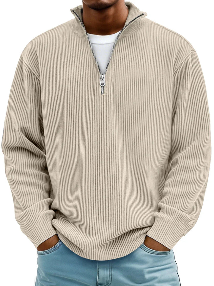 Lio | Men's Sweater with Zipper Collar