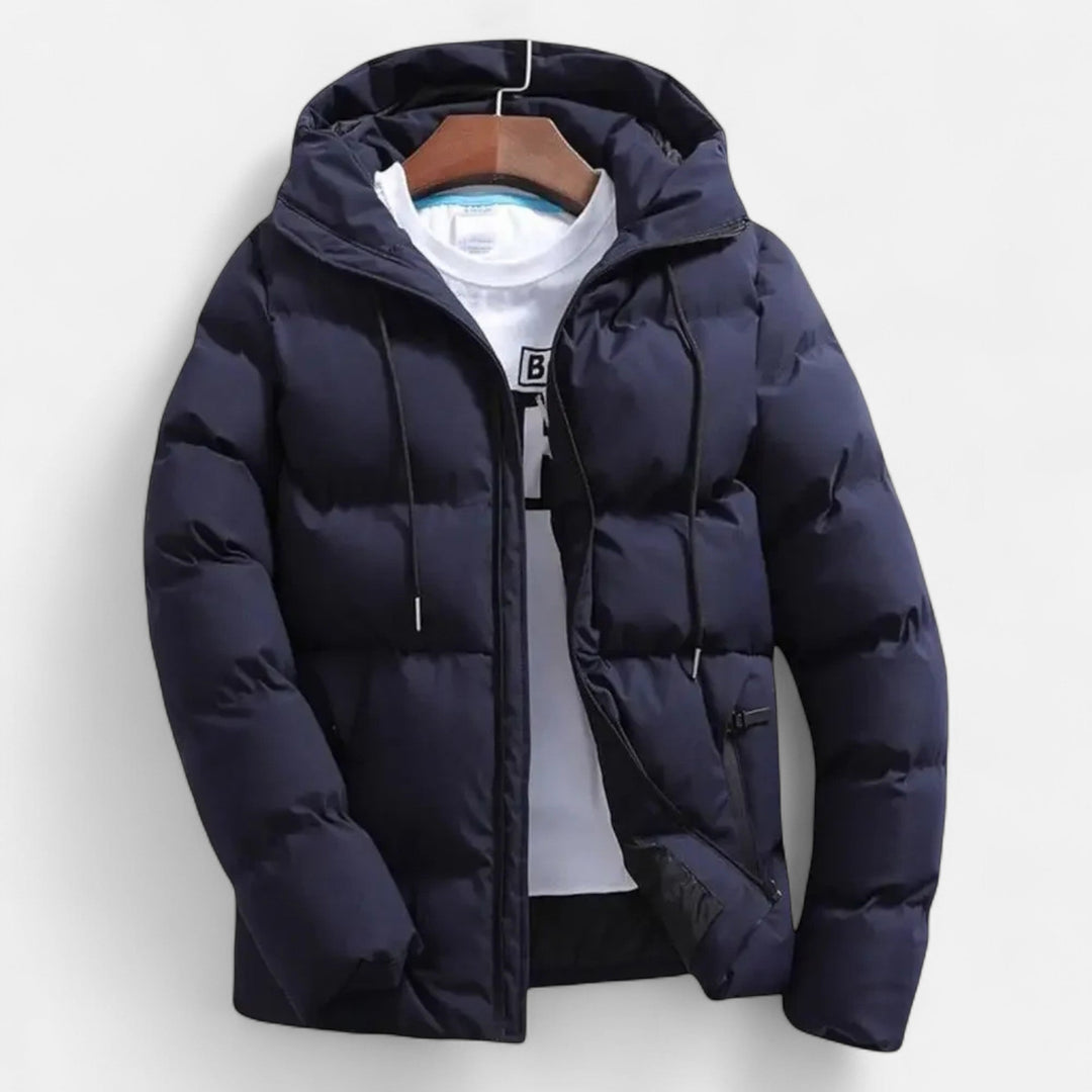 Steppjacke für Herren mit Kapuze - dunkel blau