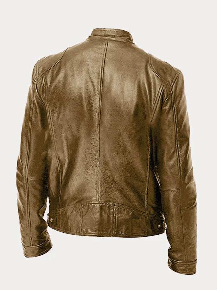 Tarek | Herren Lederjacke mit Stehkragen