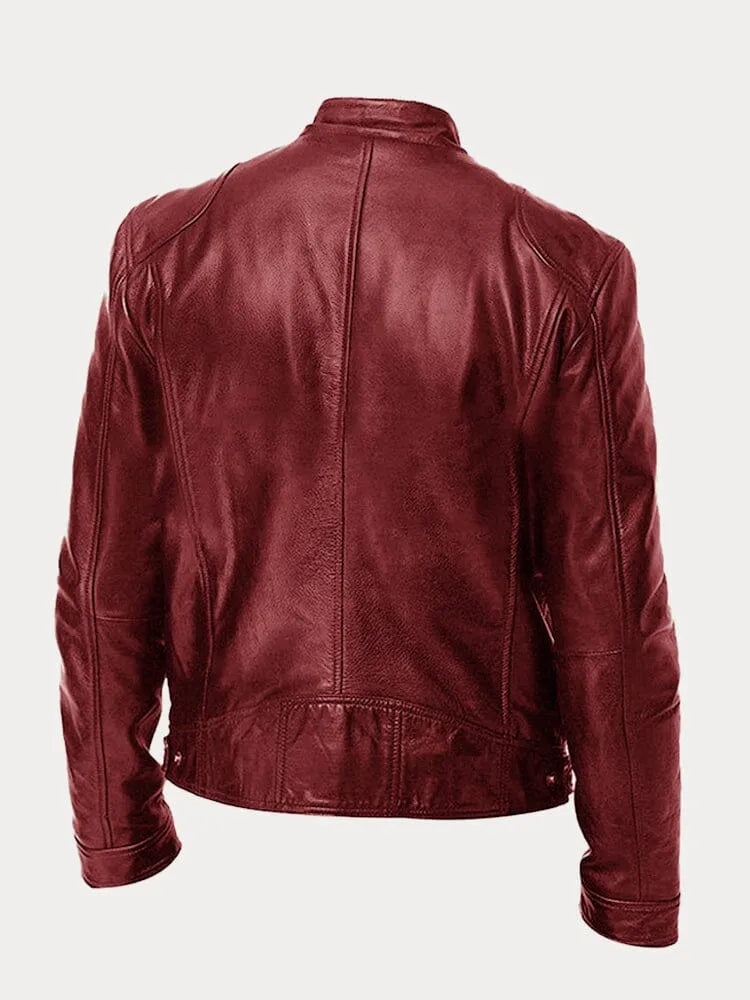 Tarek | Herren Lederjacke mit Stehkragen