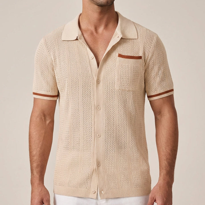 Arvid | Herren Strick Polo mit Knopfleiste