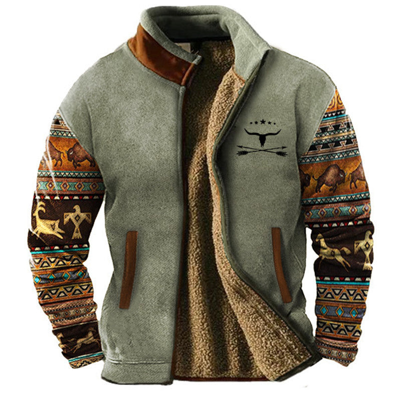 Anton | Men's Casual Jacket with Patterned Sleeves