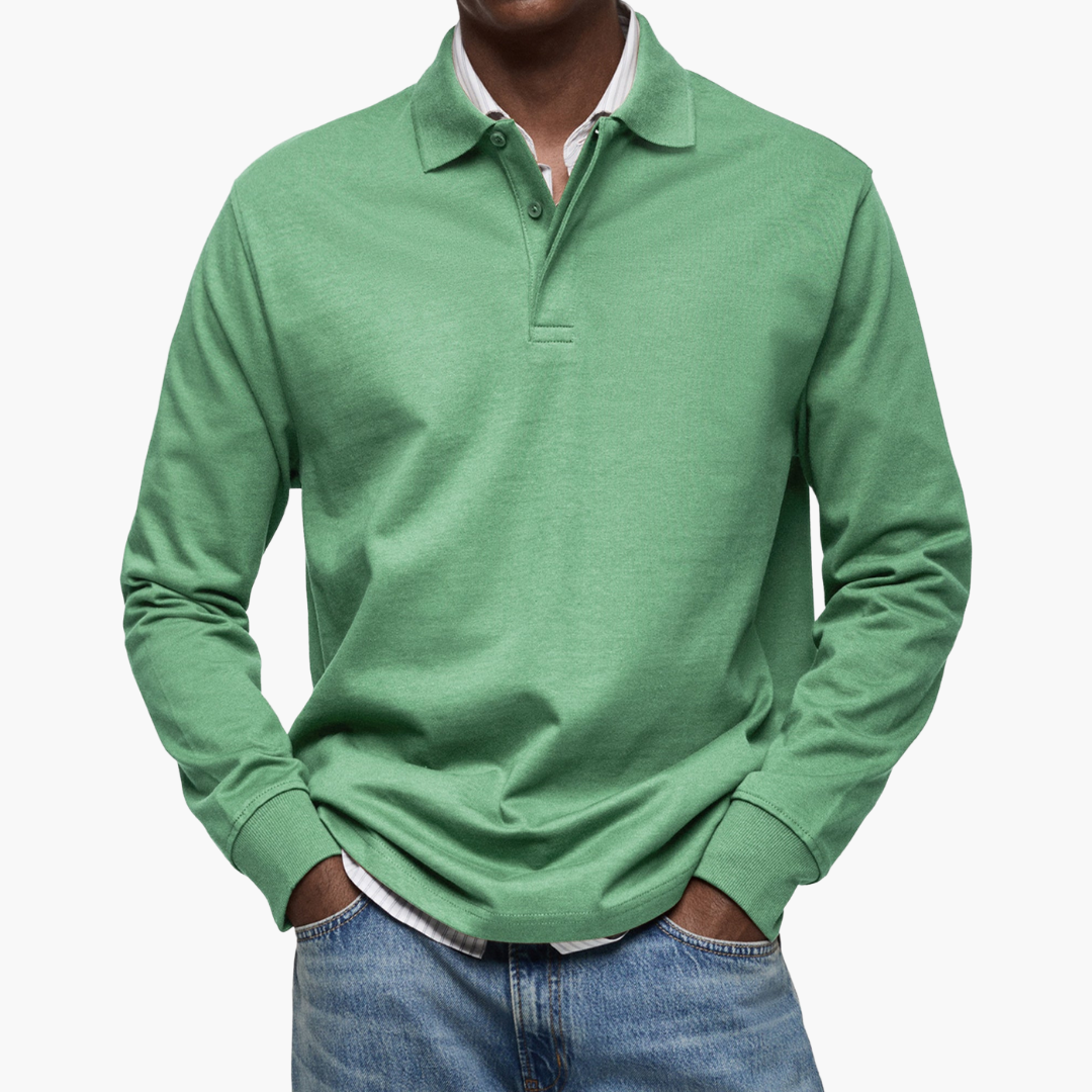 Milan | Herren Langarm Poloshirt mit Knopfleiste