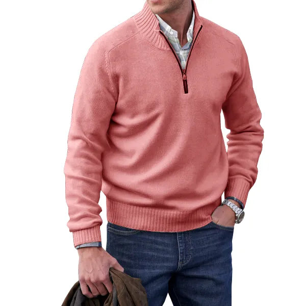 Anton | Herren Kaschmir Pullover mit Reißverschluss