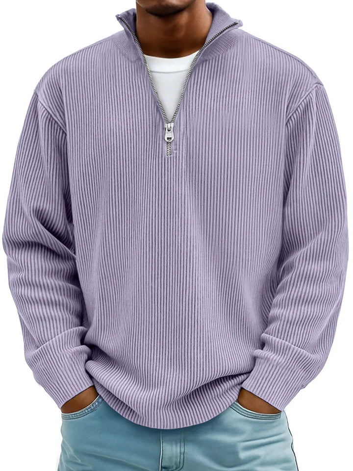 Lio | Men's Sweater with Zipper Collar