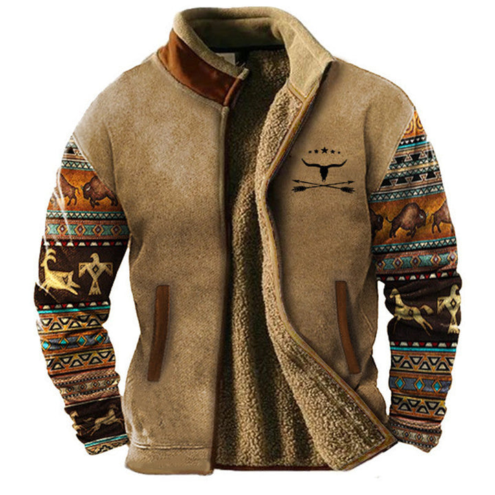 Anton | Men's Casual Jacket with Patterned Sleeves