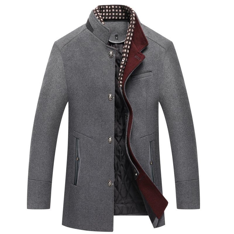 Wintermantel für Herren im Woll-Look - grau