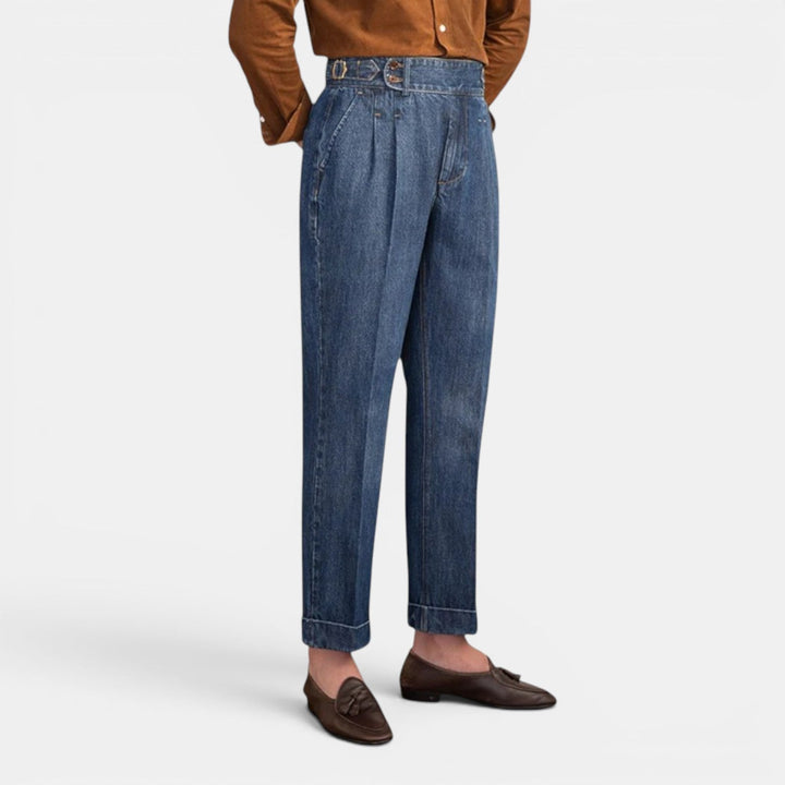 Vincent | Herren Denim Bundfaltenhose