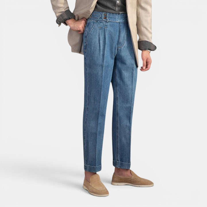 Vincent | Herren Denim Bundfaltenhose