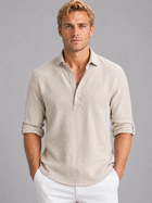 Oscar | Men’s long-sleeved linen-look shirt with a relaxed fit