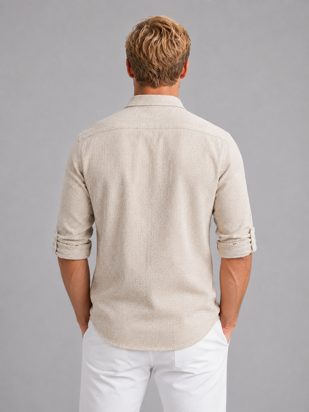Oscar | Herren Langarmhemd im Leinen-Look mit lockerer Passform
