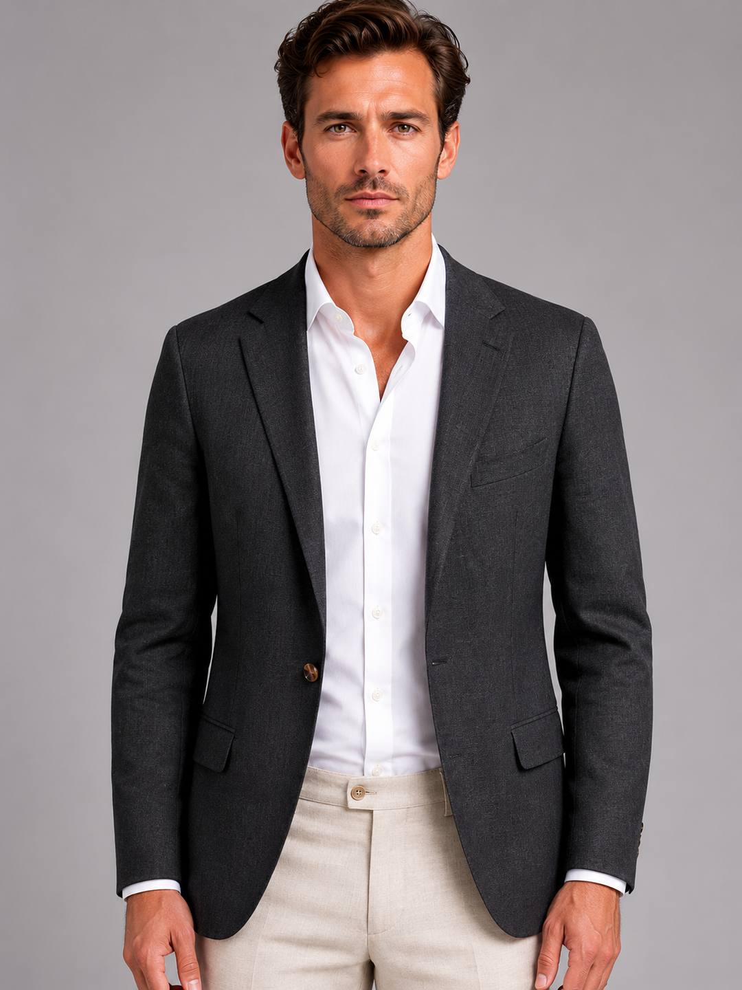 Felix | Herren Sommerblazer im Leinen-Look mit taillierter Passform