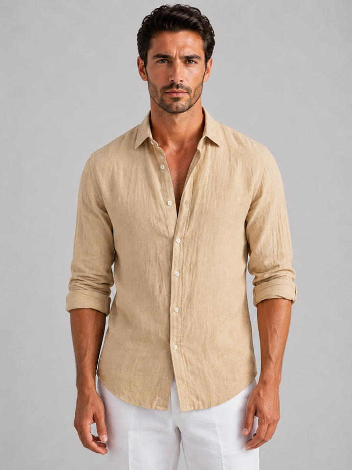 Lucas | Herren Sommerhemd im Leinen-Look mit lockerer Passform