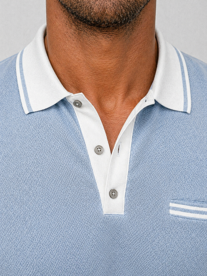 Philipp | Herren Langarm-Poloshirt mit Kontrastkragen