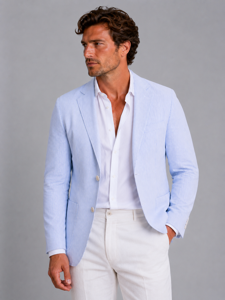 Oliver | Herren Gestreifter Sommerblazer mit taillierter Passform