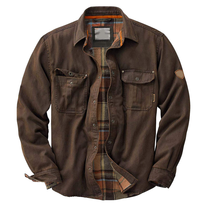 Bruno | Herren Wax Jacke mit kariertem Futter
