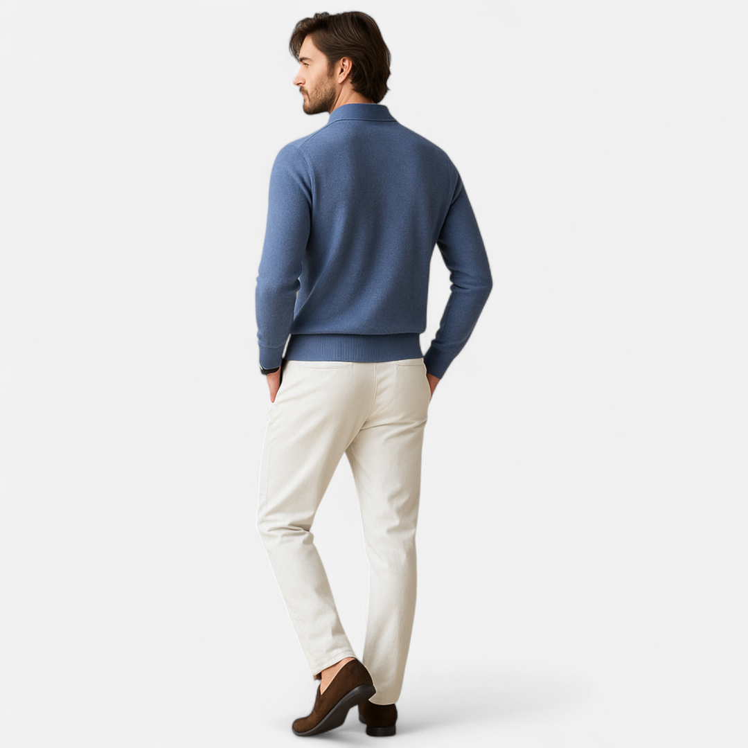 Felix | Herren Merino Polo Pullover mit Kragen