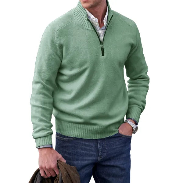 Anton | Herren Kaschmir Pullover mit Reißverschluss