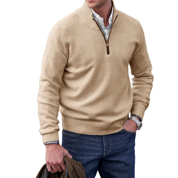 Anton | Herren Kaschmir Pullover mit Reißverschluss