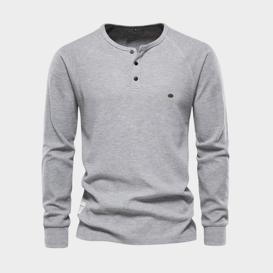 Herren Strickpullover mit Strickmuster - hellgrau