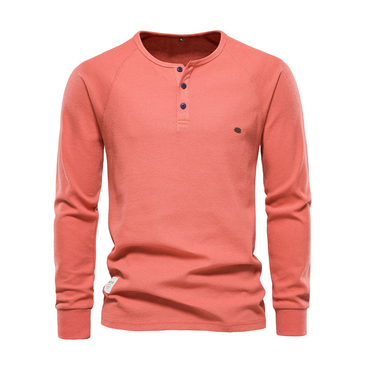 Herren Strickpullover mit Strickmuster - orange