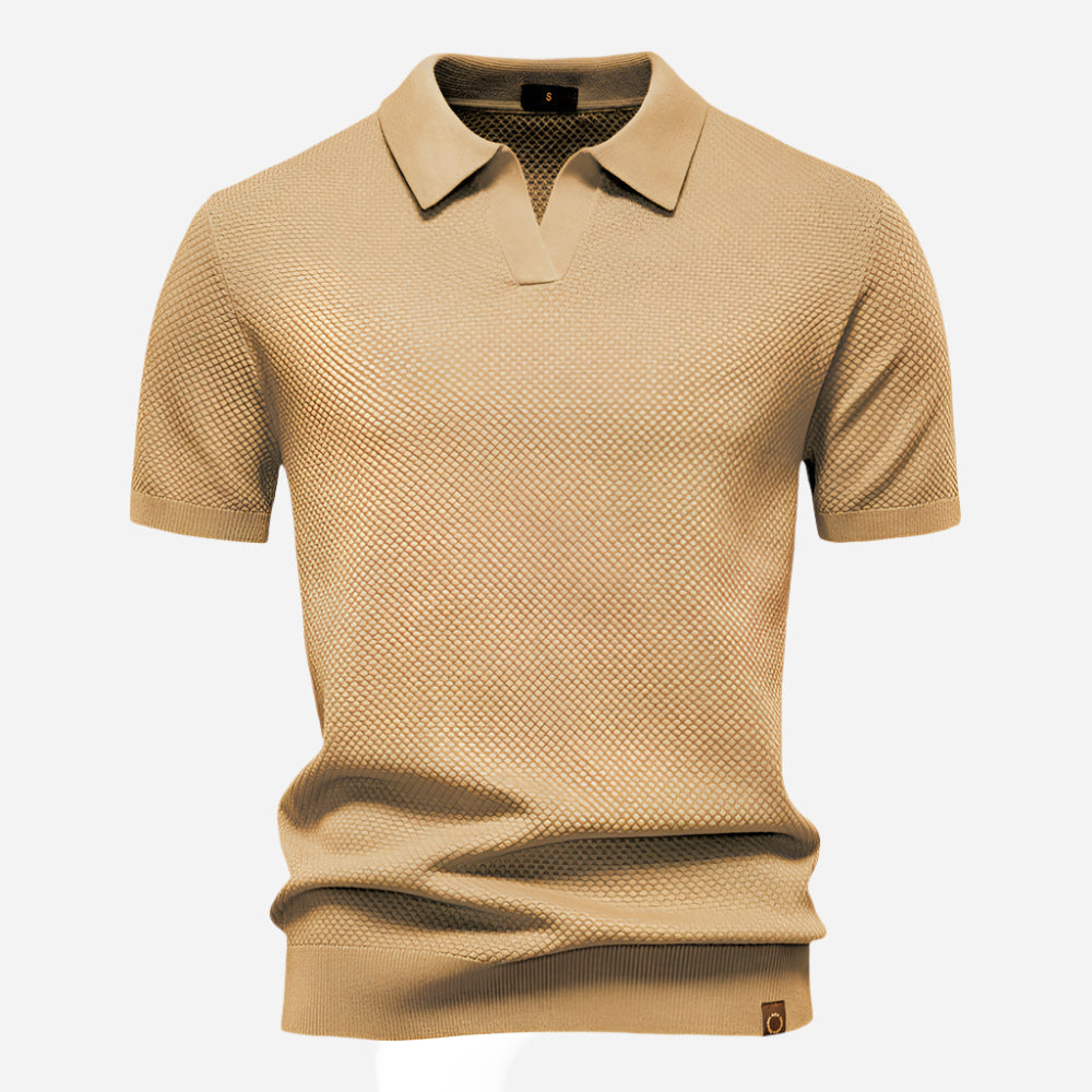 Leonard | Herren Strick Polo mit Kurzarm