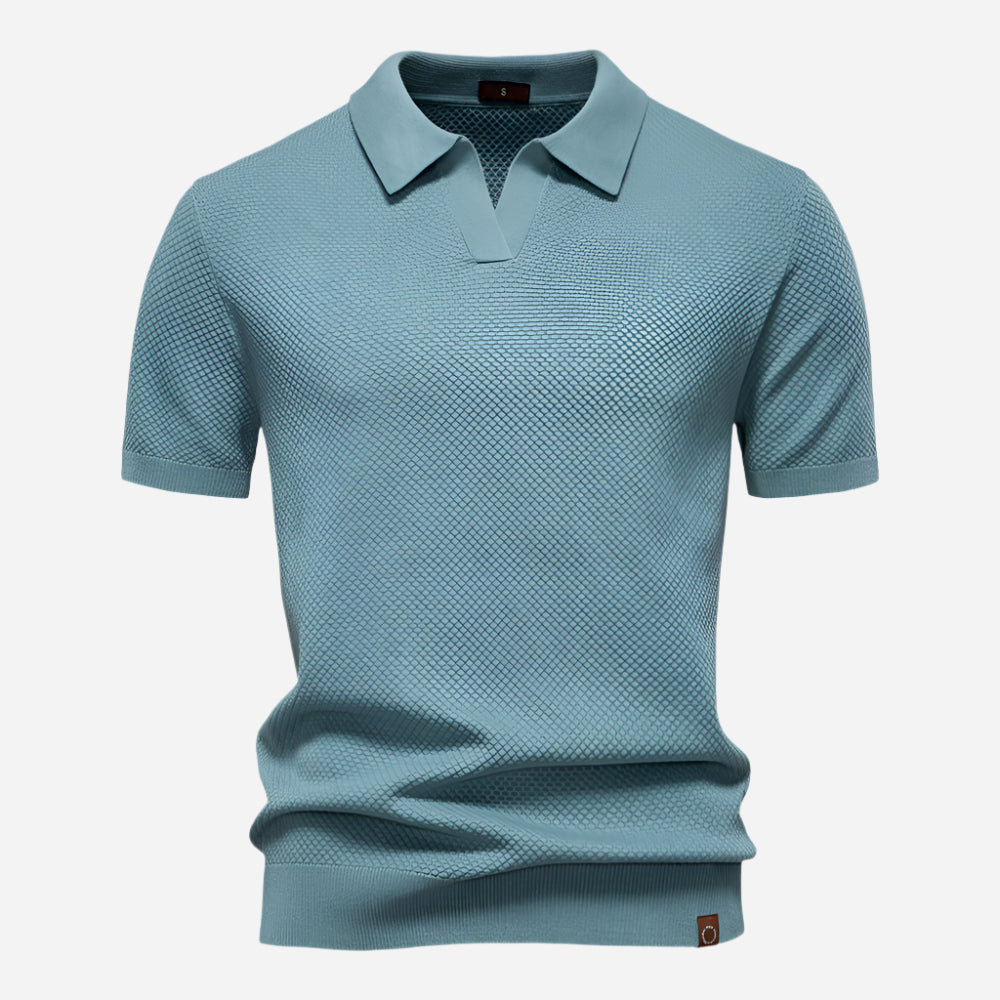 Leonard | Herren Strick Polo mit Kurzarm