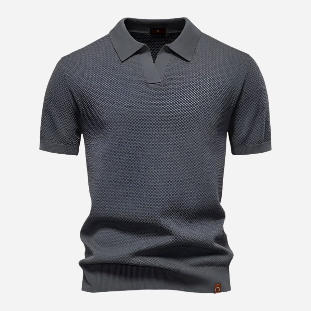 Leonard | Herren Strick Polo mit Kurzarm
