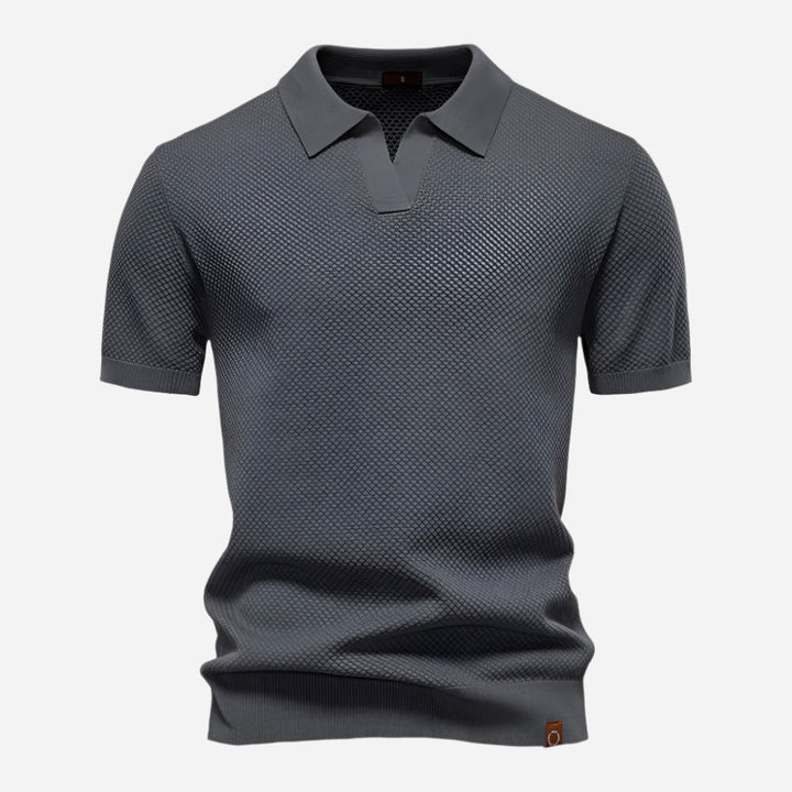 Leonard | Herren Strick Polo mit Kurzarm