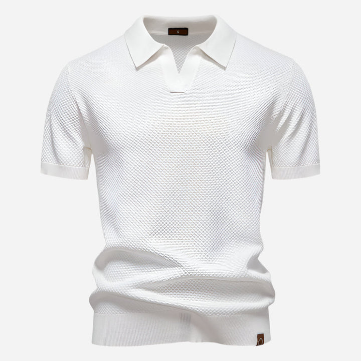 Leonard | Herren Strick Polo mit Kurzarm