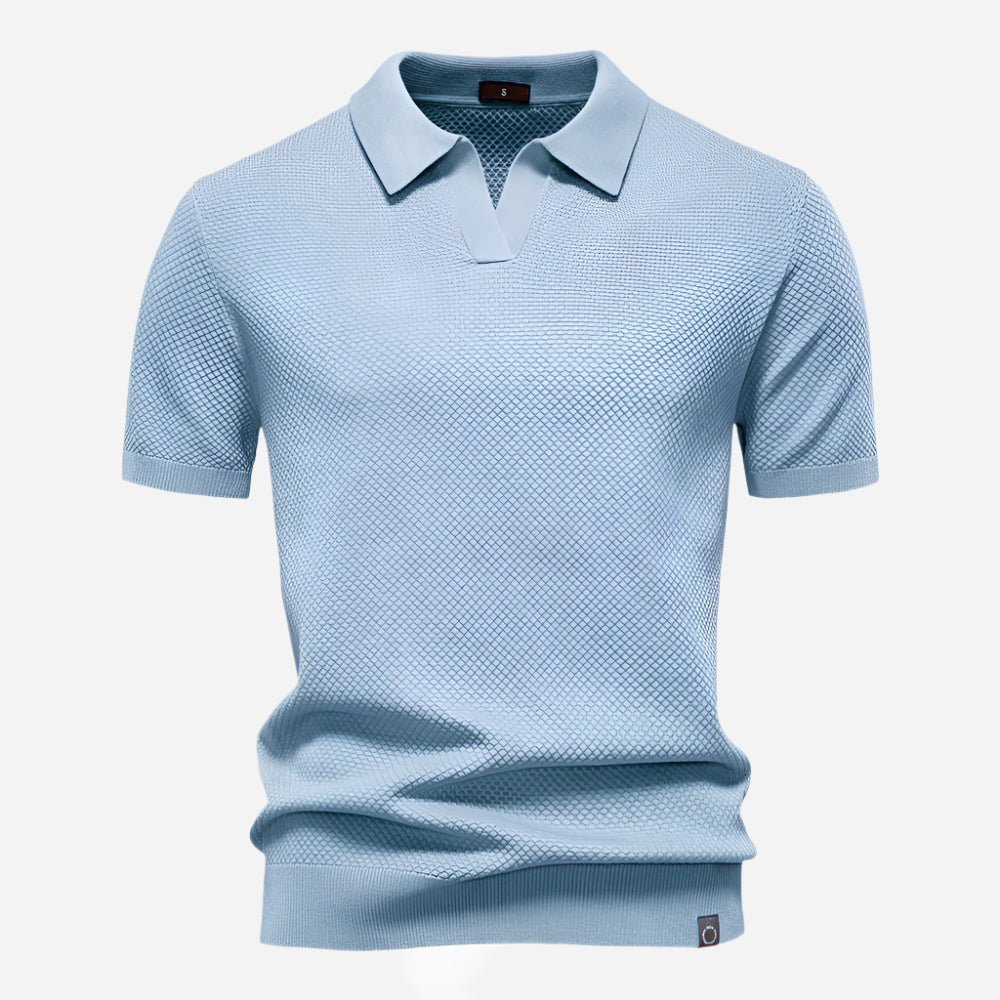 Leonard | Herren Strick Polo mit Kurzarm