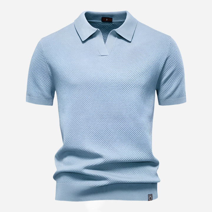 Leonard | Herren Strick Polo mit Kurzarm