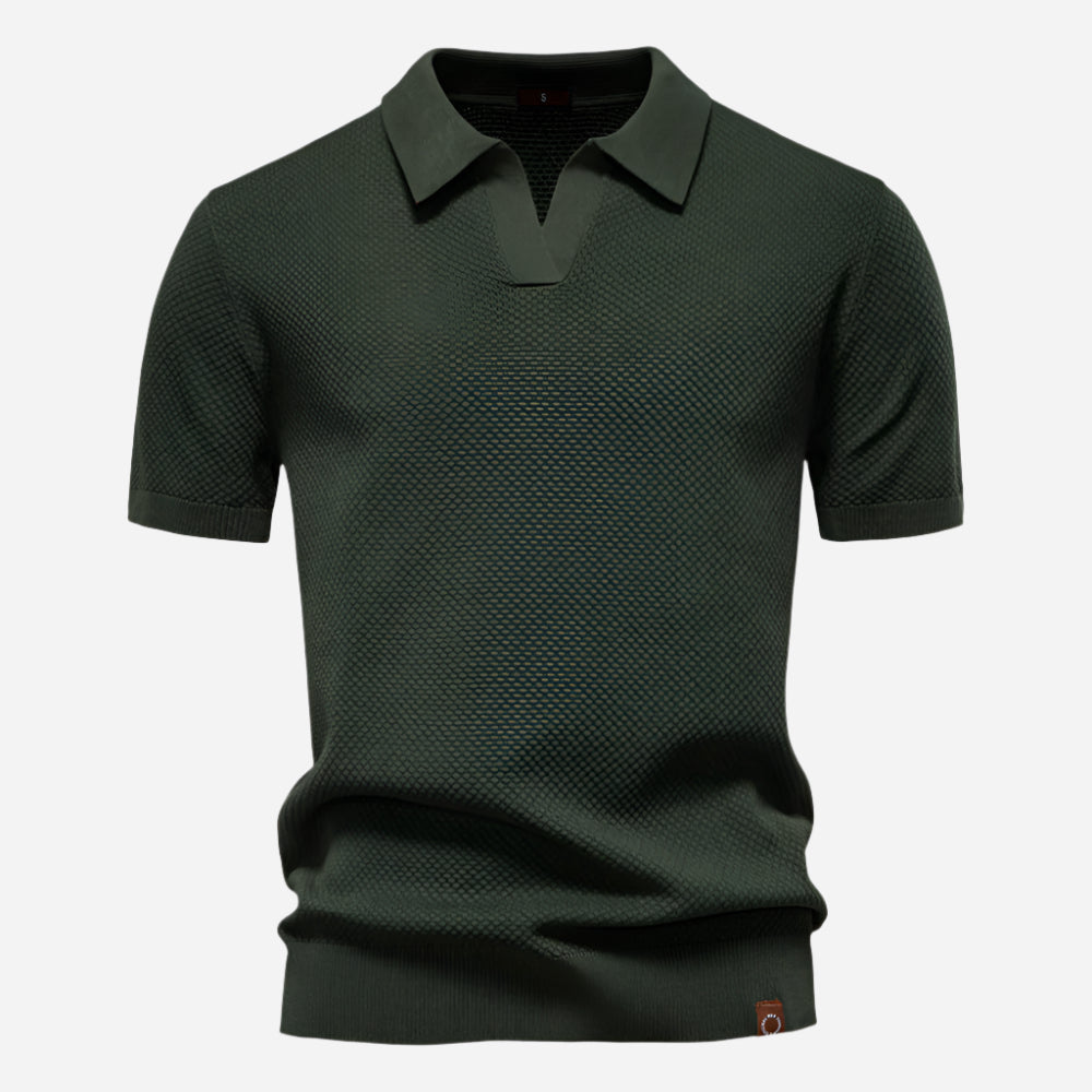 Leonard | Herren Strick Polo mit Kurzarm
