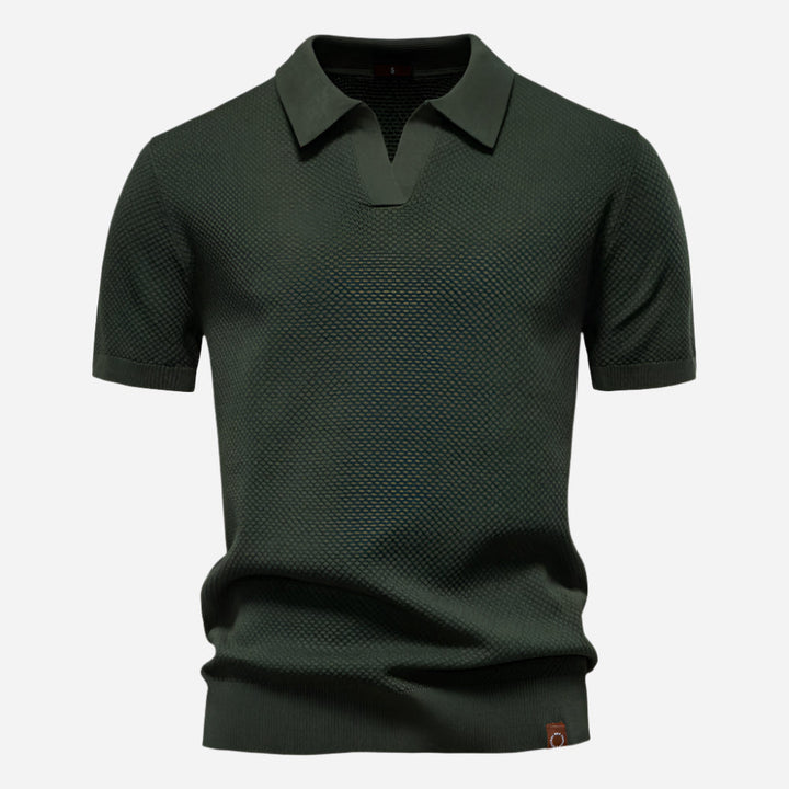 Leonard | Herren Strick Polo mit Kurzarm