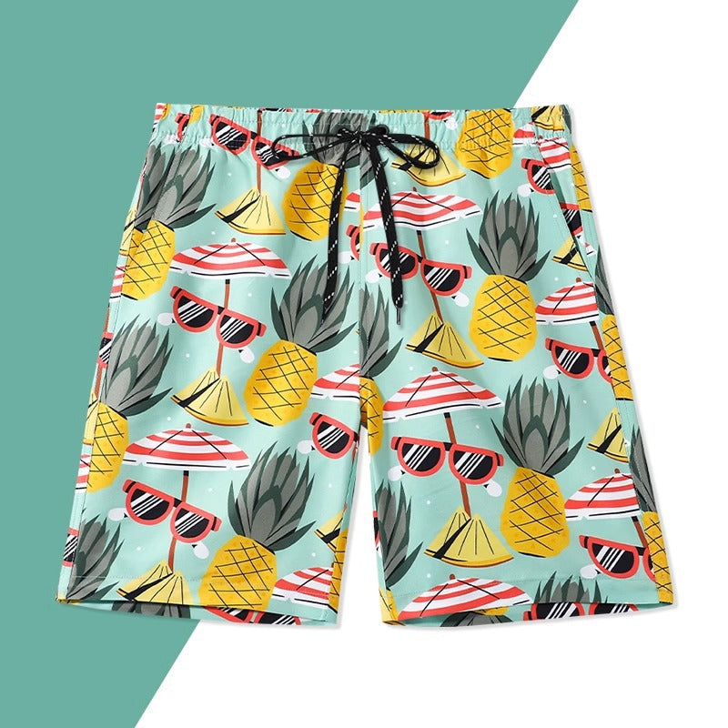 Herren Badeshorts | Tropisches Blumenmuster und Lockere Passform | Perfekt für Strand und Urlaub