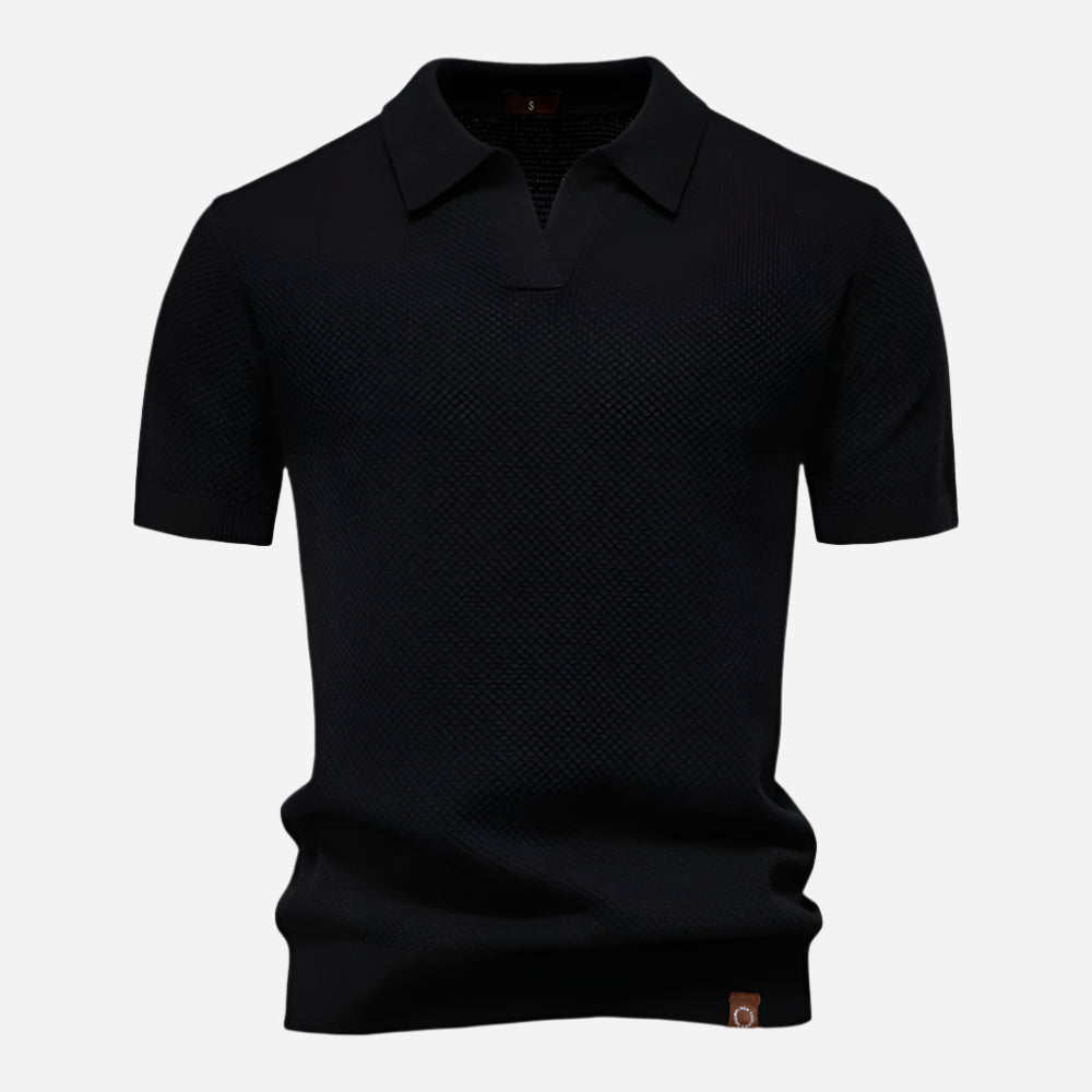 Leonard | Herren Strick Polo mit Kurzarm