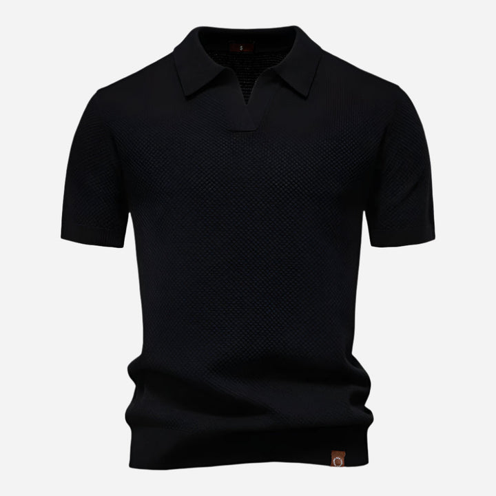 Leonard | Herren Strick Polo mit Kurzarm