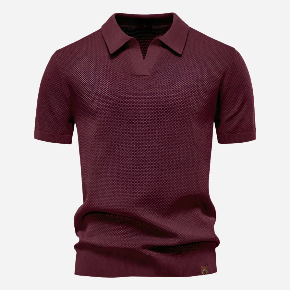 Leonard | Herren Strick Polo mit Kurzarm