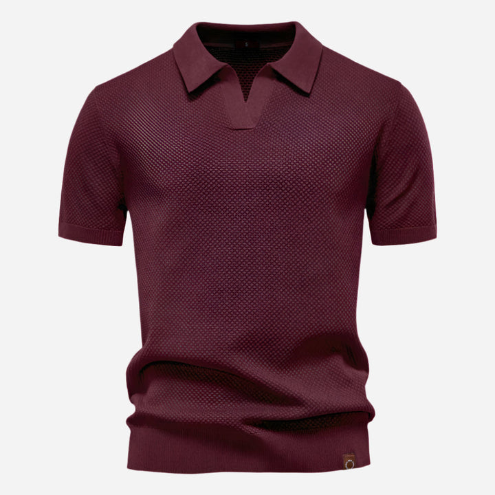 Leonard | Herren Strick Polo mit Kurzarm